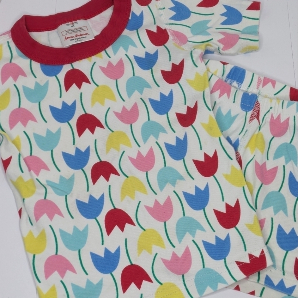 Hanna Andersson Flower Short PJ Pajama Set 100 4
